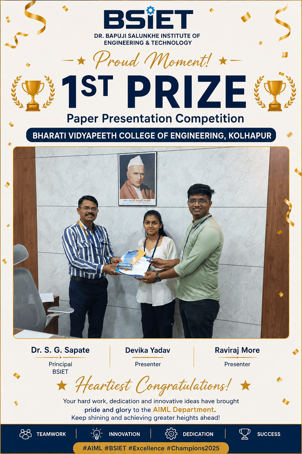 1st Prize - Paper Presentation Competition achievement