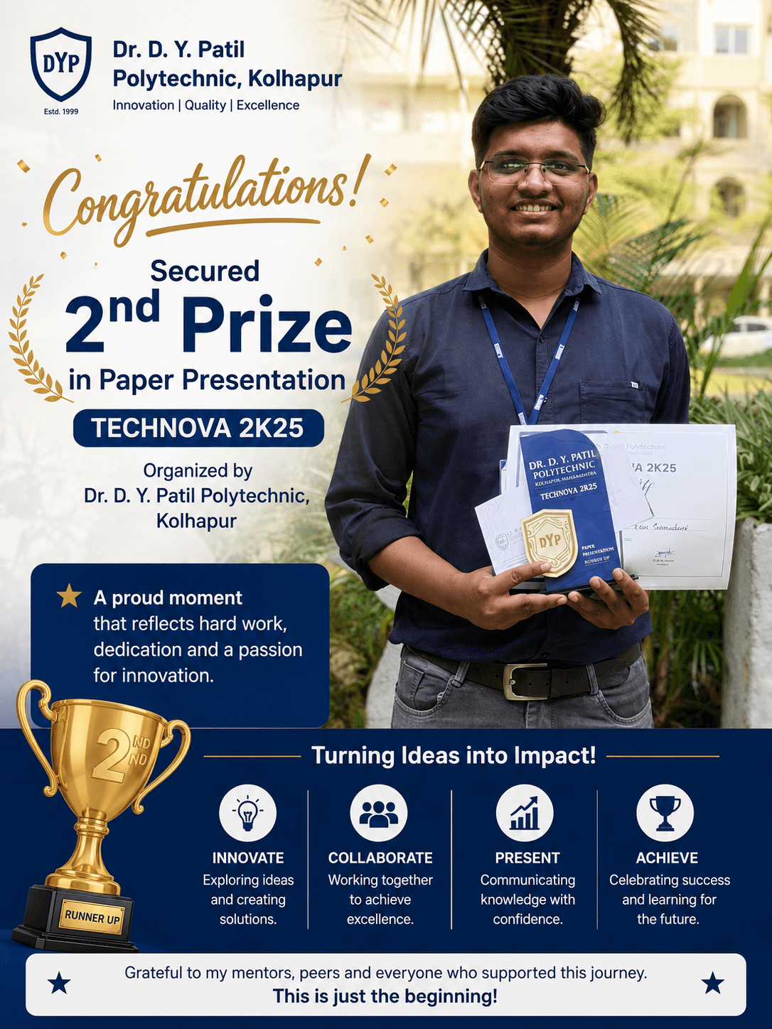 2nd Prize - Paper Presentation Competition achievement